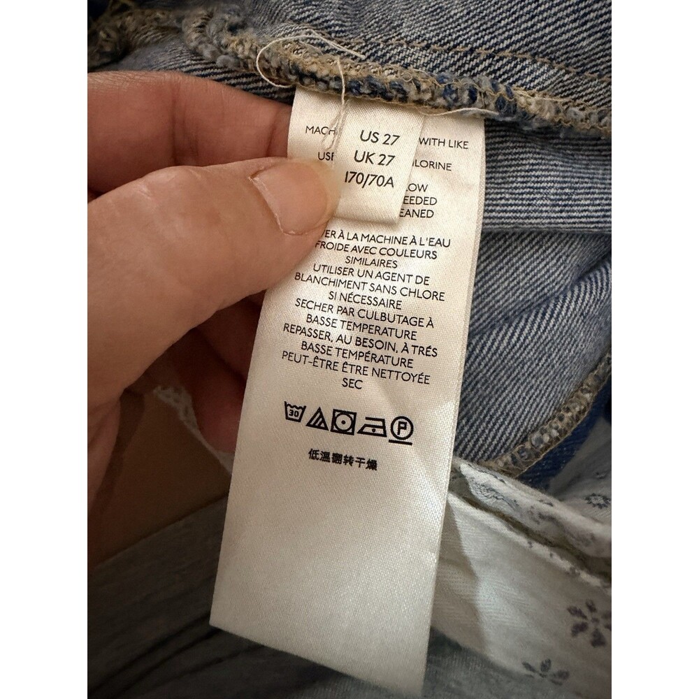 Free People Cortez Pieced Jeans We The Free Patchwork Flare Blue 27 - Picture 9 of 15
